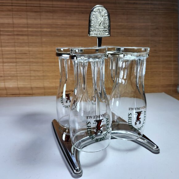 Alexander Keith's Beer Glasses and Stand Set 4 Glasses India Pale Ale - Picture 2 of 16